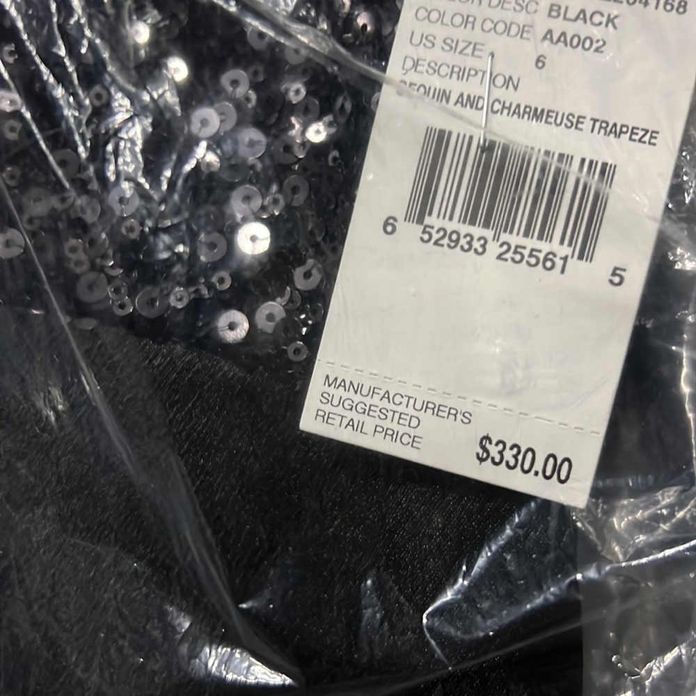 Aidan Mattox sequin and charmeuse trapeze party dress - Picture 5 of 7